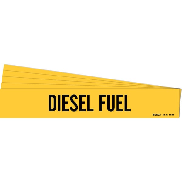 DIESEL FUEL Pipe Marker Style 1HV Black on Yellow 1 per Card, 5 PK